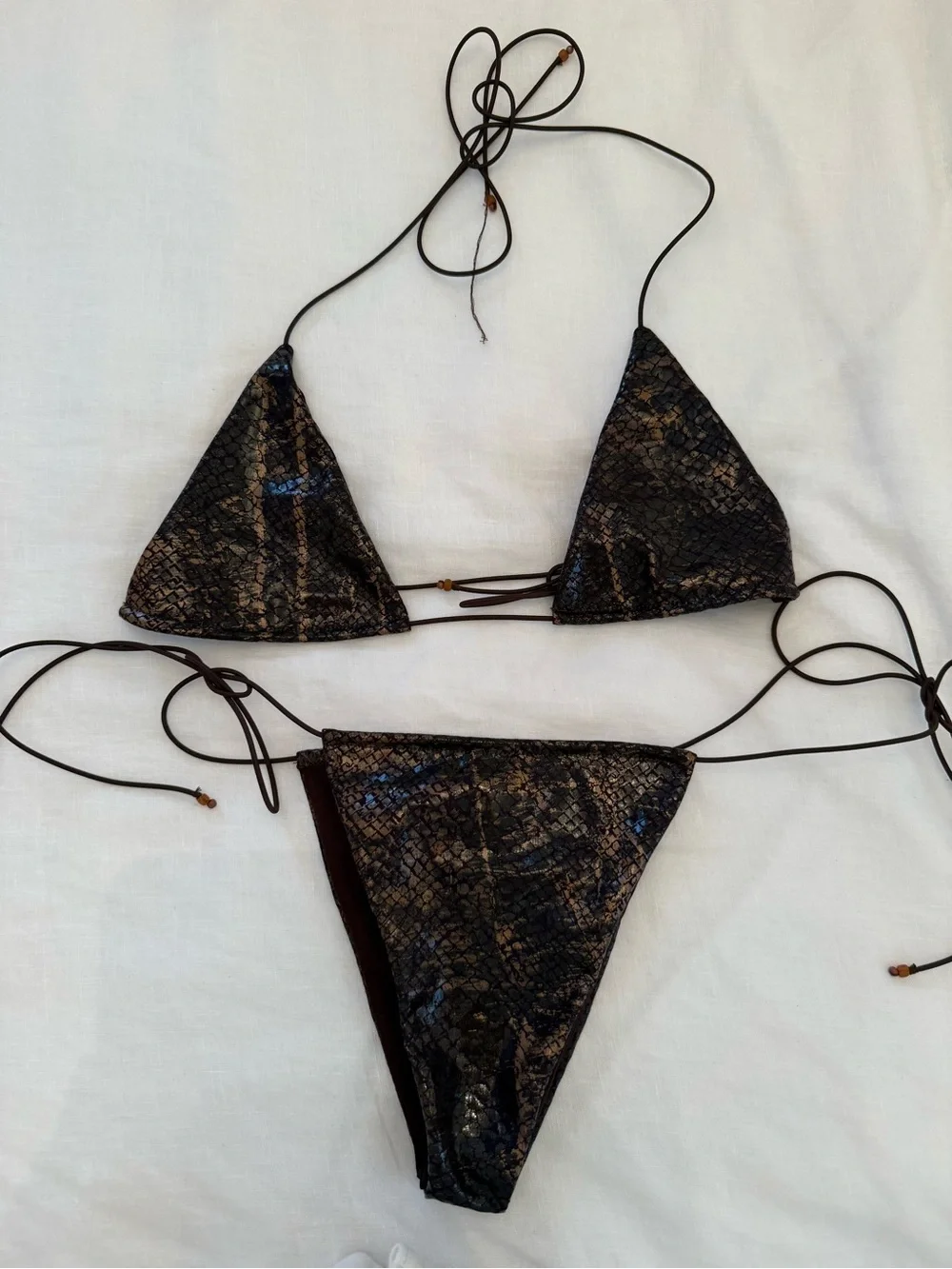 ANDI BAGUS String Triangle Maggie Bikini in Python - Picture 3 of 6